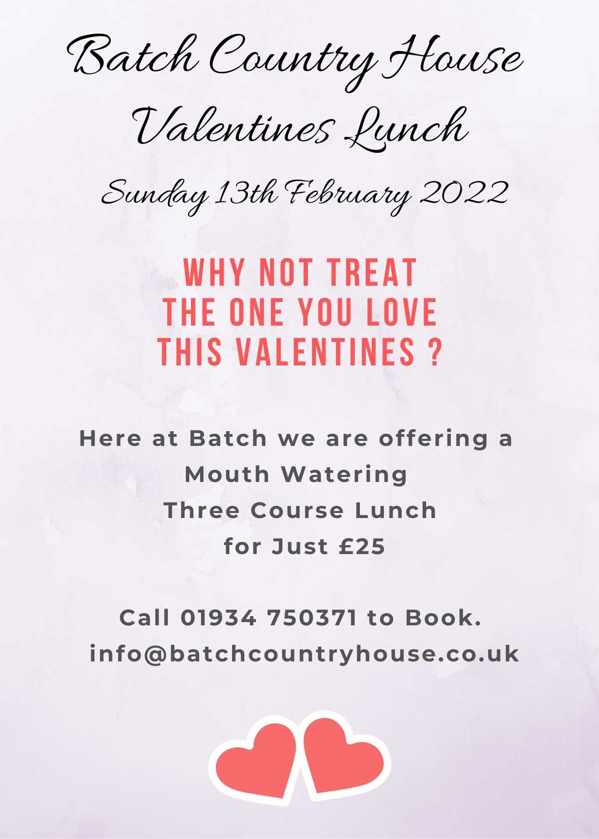 Valentines Day at Batch Country House
